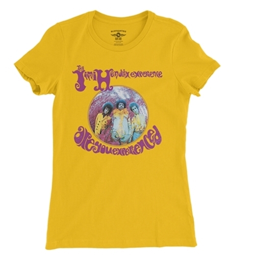 CLEARANCE - Med Yellow Jimi Hendrix Are You Experienced Album Ladies T Shirt - Relaxed Fit