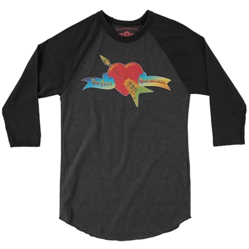 CLEARANCE - Black 2XL Tom Petty and the Heartbreakers Flying V Logo Baseball T-Shirt