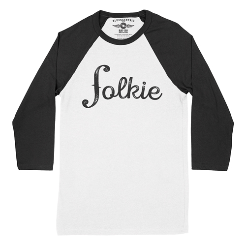 Folkie Baseball T-Shirt - raglanwhiteblacksleeve