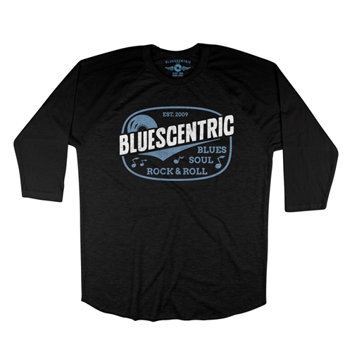 Blues Soul Rock & Roll Baseball T-Shirt - raglanblackblacksleeve