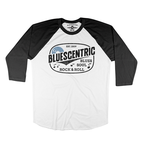 Blues Soul Rock & Roll Baseball T-Shirt - raglanwhiteblacksleeve