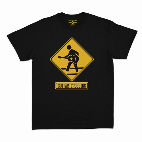 Guitar Crossing T-Shirt - Classic Heavy Cotton - classicblack