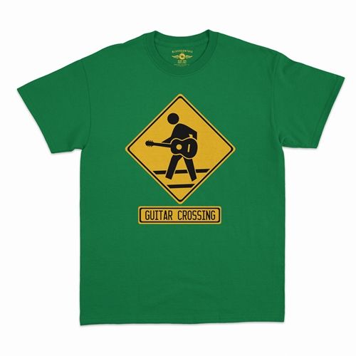 Guitar Crossing T-Shirt - Classic Heavy Cotton - classickellygreen