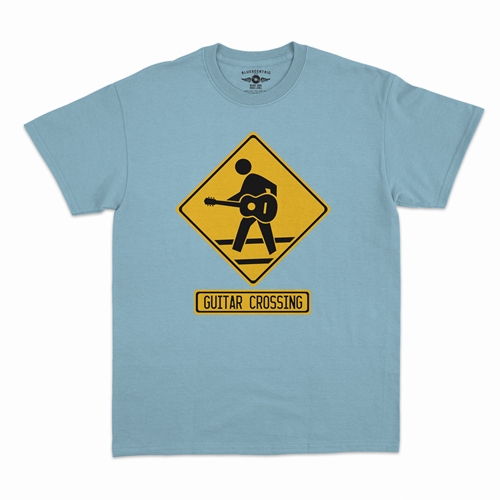 Guitar Crossing T-Shirt - Classic Heavy Cotton - classiclightblue