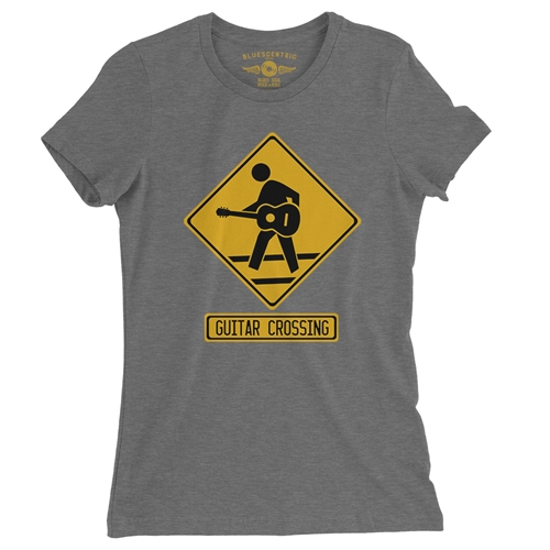 Guitar Crossing Ladies T Shirt - Relaxed Fit - ladiesdeepheather