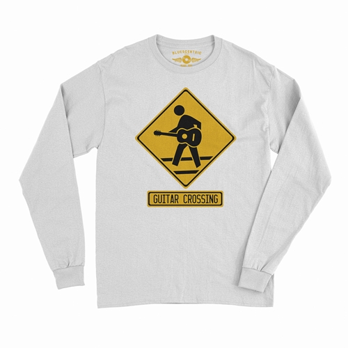 Guitar Crossing Long Sleeve T-Shirt - longsleevewhite