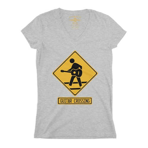 Guitar Crossing V-Neck T Shirt - Women