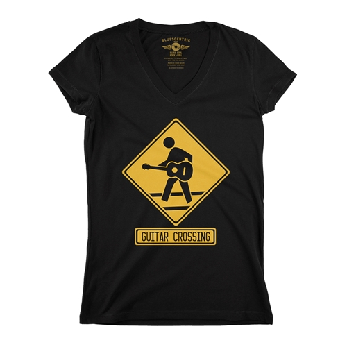 Guitar Crossing V-Neck T Shirt - Women