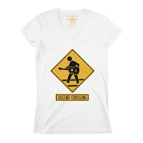 Guitar Crossing V-Neck T Shirt - Women