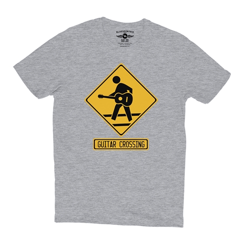 Guitar Crossing Guitar T-Shirt - Lightweight Vintage Style - vintageathleticheather