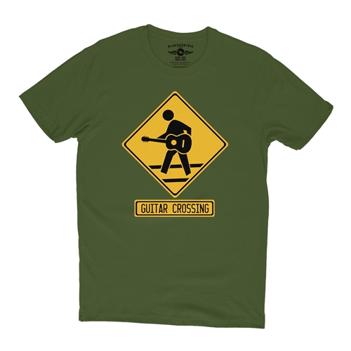 Guitar Crossing Guitar T-Shirt - Lightweight Vintage Style - vintageolive