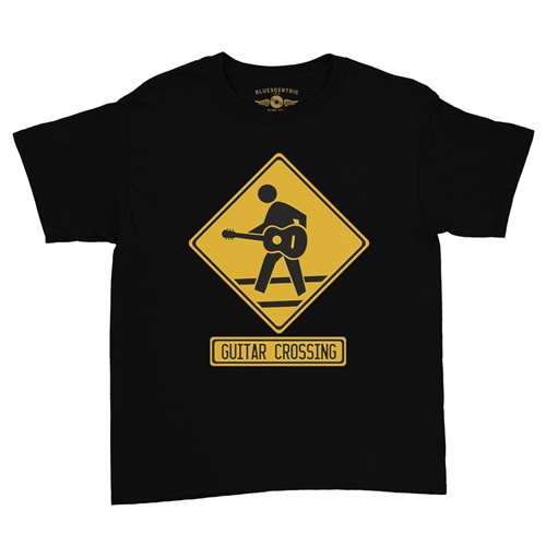 Guitar Crossing Youth T-Shirt - Lightweight Vintage Children & Toddlers - youthblack