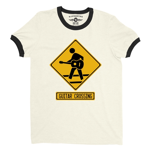 Guitar Crossing Ringer T-Shirt - ringernaturalblacktrim