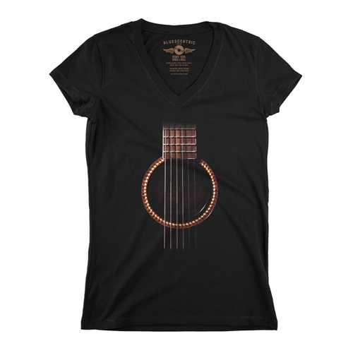 Guitar V-Neck T Shirt - Women