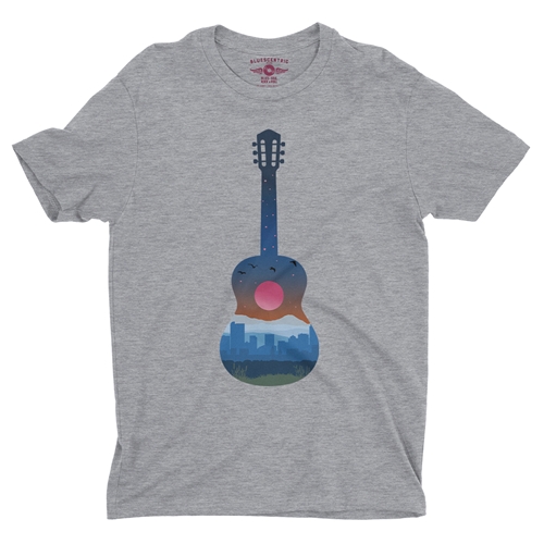 Guitar City T-Shirt - Lightweight Vintage Style - vintageathleticheather