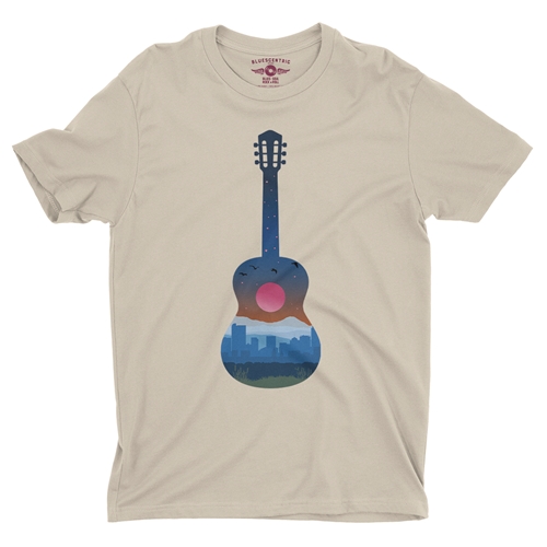 Guitar City T-Shirt - Lightweight Vintage Style - vintagecream