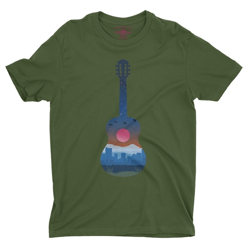 Guitar City T-Shirt - Lightweight Vintage Style - vintageolive