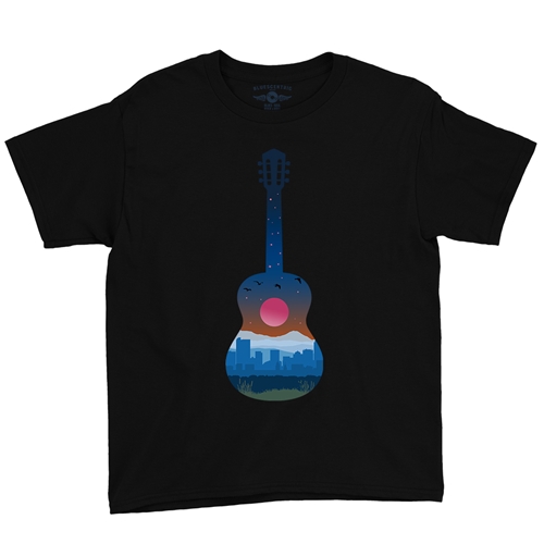 Guitar City Youth T-Shirt - Lightweight Vintage Children & Toddlers - youthblack