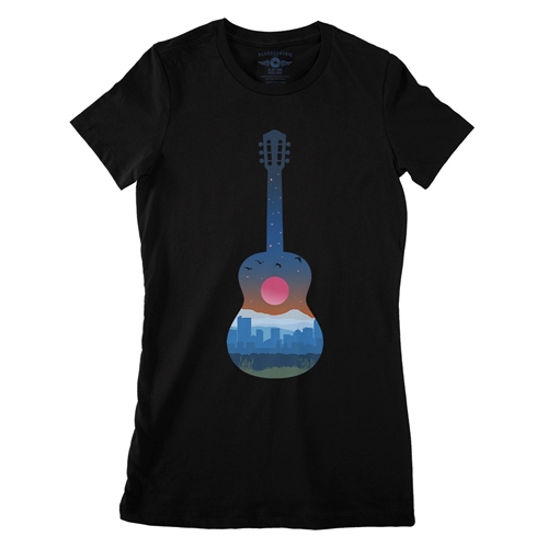 Guitar City Ladies T Shirt - Relaxed Fit - ladiesblack