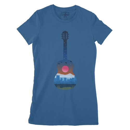 Guitar City Ladies T Shirt - Relaxed Fit - ladiesblue