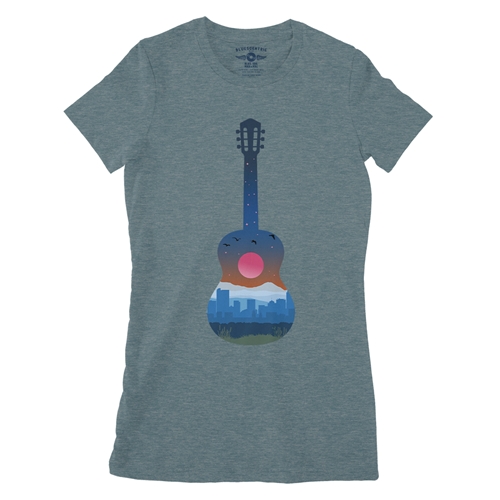 Guitar City Ladies T Shirt - Relaxed Fit - ladiesheatherdeepteal