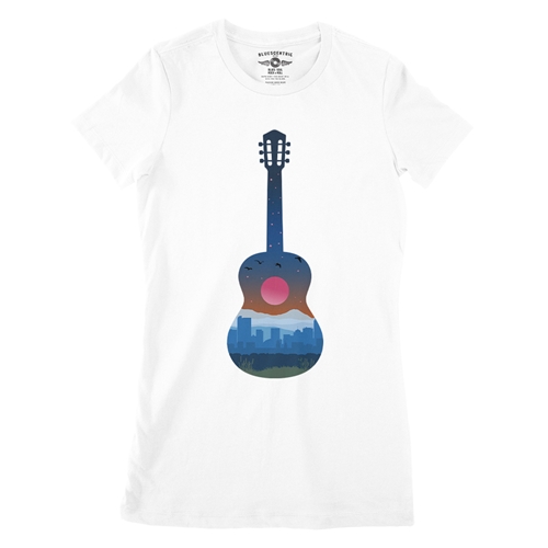 Guitar City Ladies T Shirt - Relaxed Fit - ladieswhite