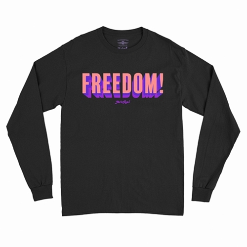 CLEARANCE - Large Black Aretha Franklin Freedom! Long Sleeve T-Shirt