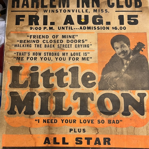 VINTAGE BLUES POSTER - Little Milton Winstonville Mississippi