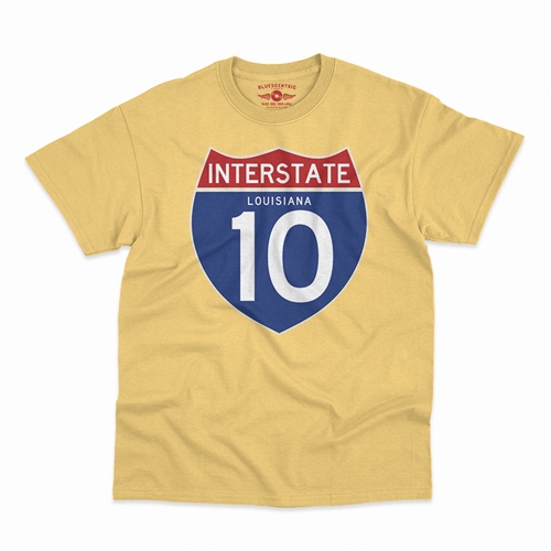 Interstate 10 Louisiana T-Shirt - Classic Heavy Cotton - classicyellow