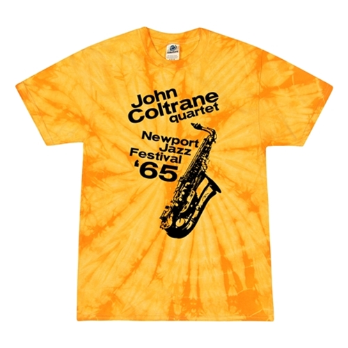 CLEARANCE - Yellow 2XL John Coltrane at Newport Jazz Festival Tie-Dye T-Shirt - Newport Yellow