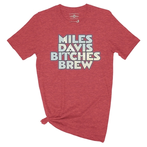 CLEARANCE - Medium Red Miles Davis Bitches Brew T-Shirt - Lightweight Vintage Style