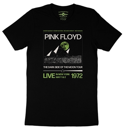 CLEARANCE - Medium Black Pink Floyd 1972 Tour T-Shirt - Lightweight Vintage Style