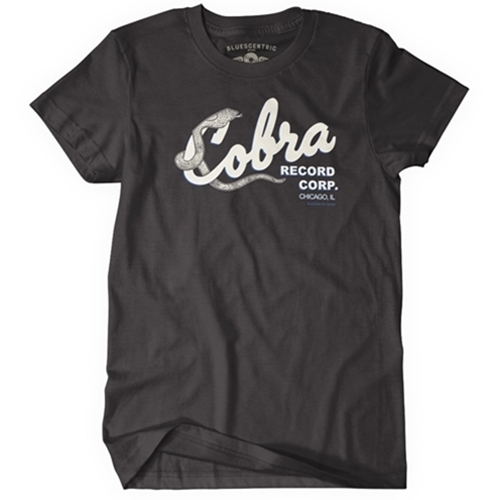 CLEARANCE - Medium Black Cobra Records T Shirt - Classic Heavy Cotton