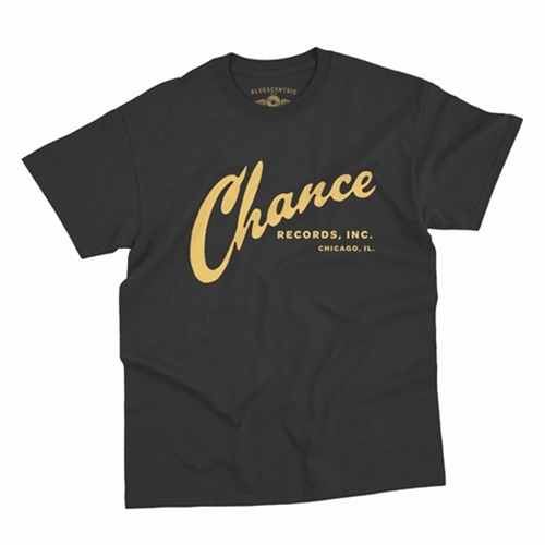 CLEARANCE - Medium Black Chance Records T-Shirt - Classic Heavy Cotton