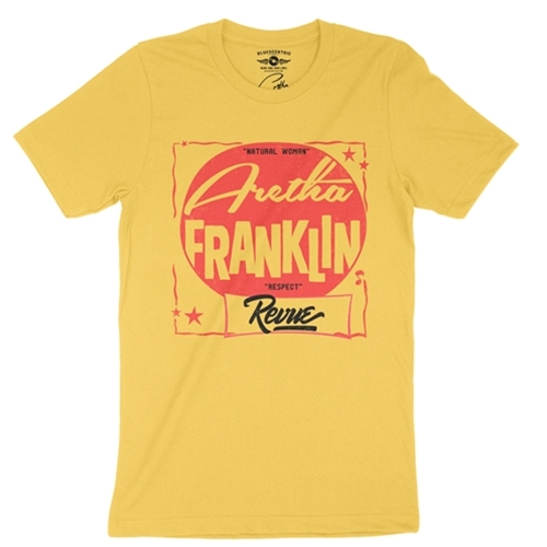 CLEARANCE - Large Yellow The Aretha Franklin Revue T-Shirt - Lightweight Vintage Style