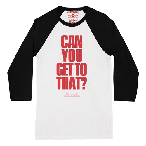 Funkadelic "Can You Get to That?"  Baseball T-Shirt - raglanwhiteblacksleeve