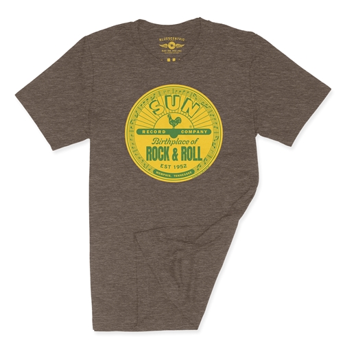 Sun Records Logo T-Shirt - Lightweight Vintage Style - vintageheatherbrown