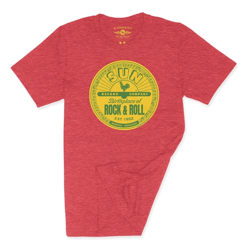 Sun Records Logo T-Shirt - Lightweight Vintage Style - vintageheatherred