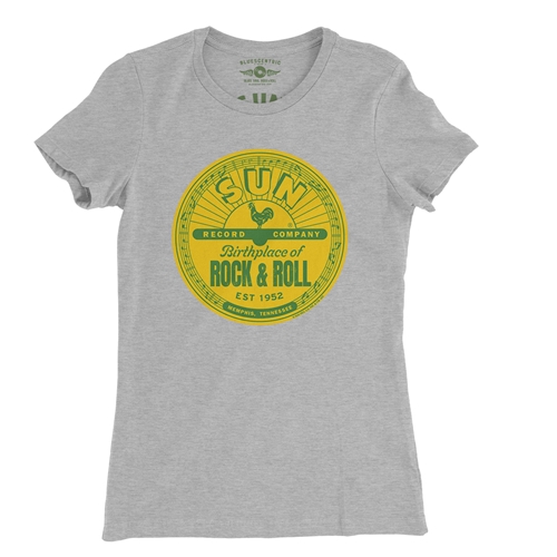 Sun Records Logo Ladies T Shirt - Relaxed Fit - ladiesathleticheather