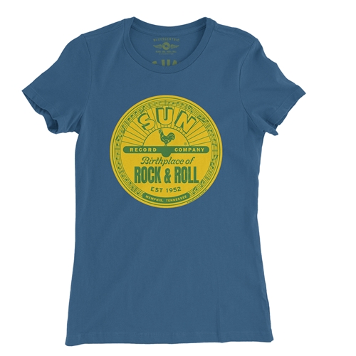 Sun Records Logo Ladies T Shirt - Relaxed Fit - ladiesblue