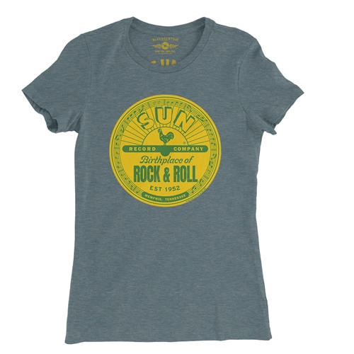 Sun Records Logo Ladies T Shirt - Relaxed Fit - ladiesheatherdeepteal