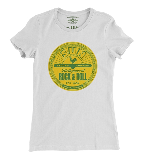 Sun Records Logo Ladies T Shirt - Relaxed Fit - ladieswhite