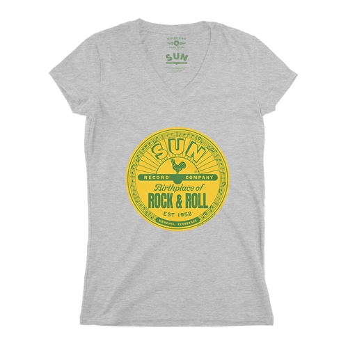 Sun Records Logo V-Neck T Shirt - Women