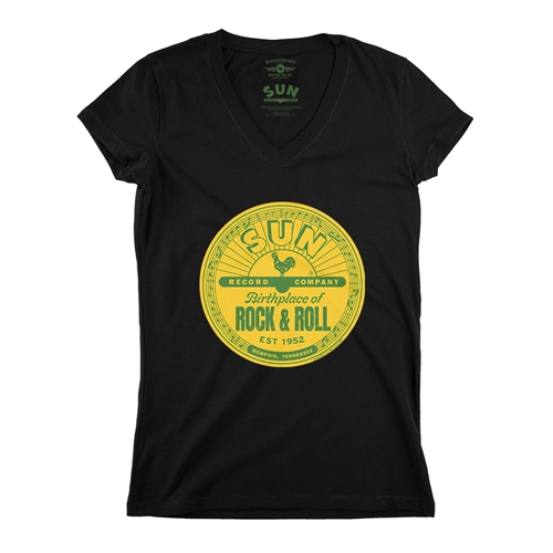 Sun Records Logo V-Neck T Shirt - Women