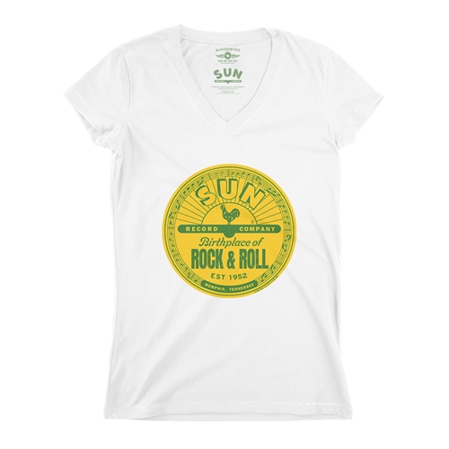 Sun Records Logo V-Neck T Shirt - Women