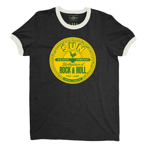 Sun Records Logo Ringer T-Shirt - ringerblackcreamtrim