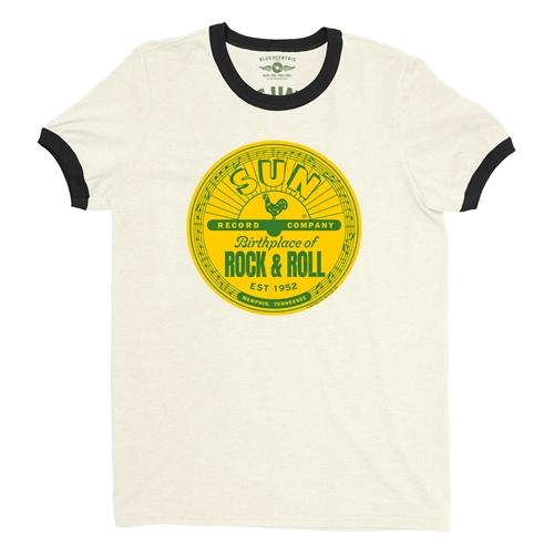 Sun Records Logo Ringer T-Shirt - ringernaturalblacktrim