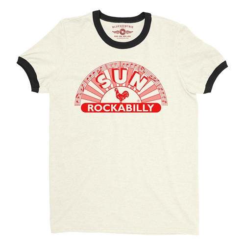 Sun Records ROCKABILLY Ringer T-Shirt - ringernaturalblacktrim