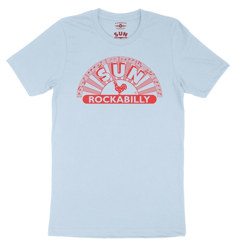 Sun Records ROCKABILLY T-Shirt - Lightweight Vintage Style - vintagethrowbackblue