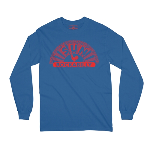 Sun Records ROCKABILLY Long Sleeve T-Shirt - longsleeveblue